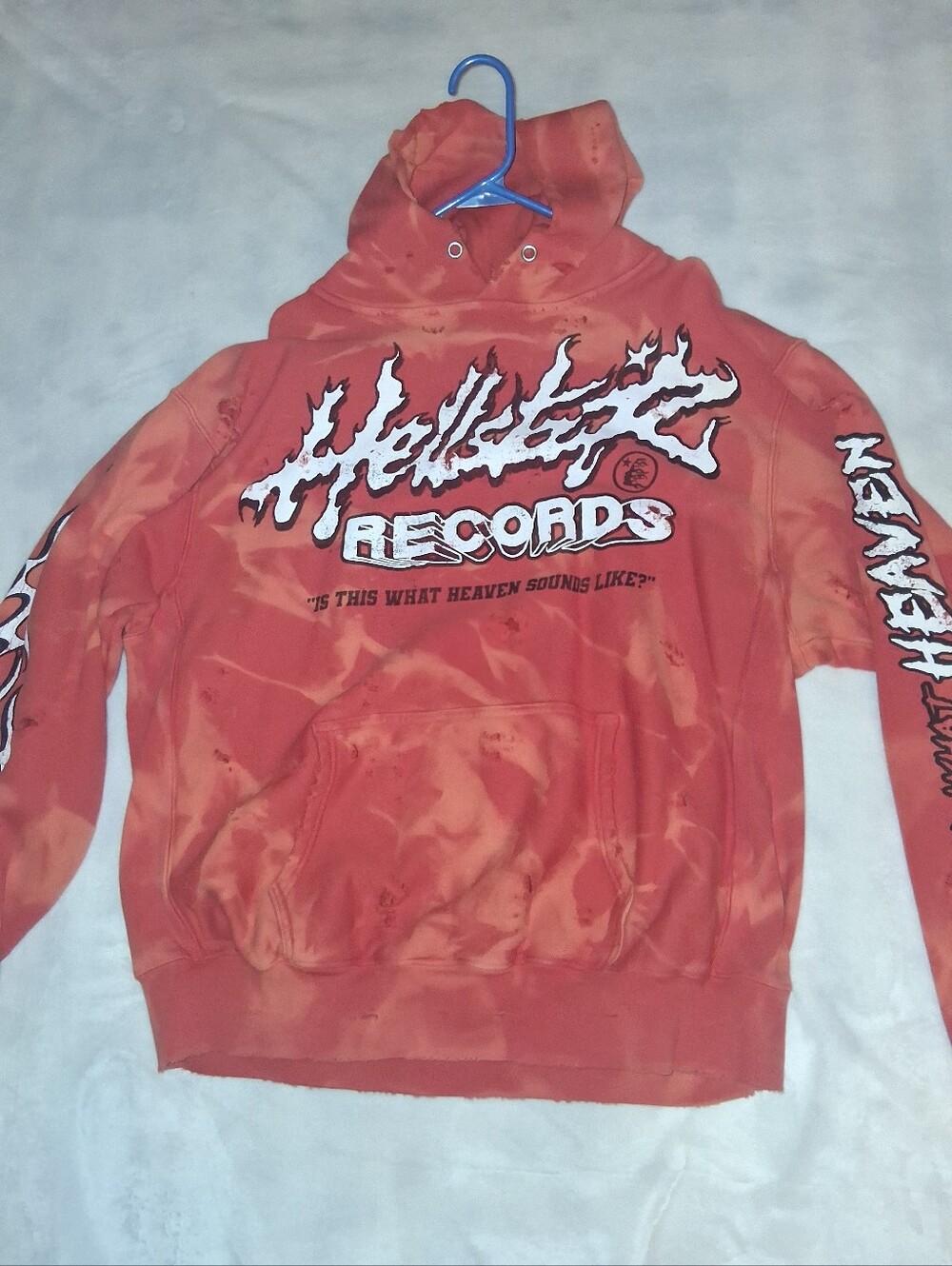 Hellstar Records Orange Tie-Dye Hoodie - Men Size Large